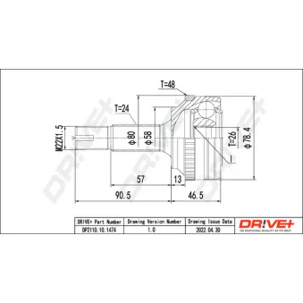Embout de cardan avant (kit de réparation) Dr!ve+ OEM 4346059025