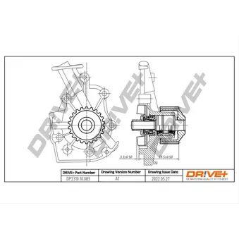 Pompe à eau, refroidissement du moteur Dr!ve+ OEM 1740060D01