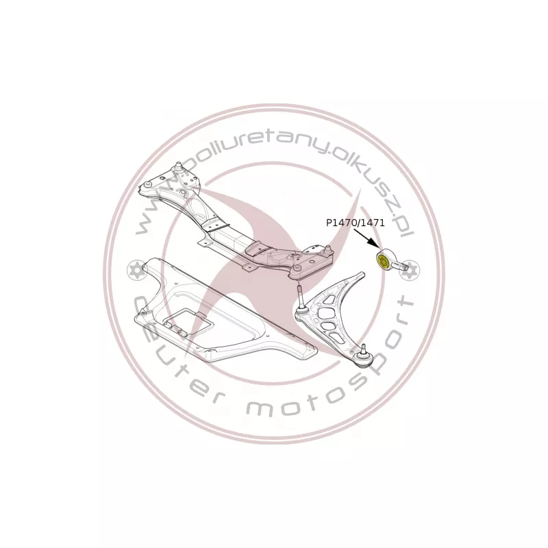 Support, silentbloc du bras transversal DEUTER DEUP1470/1471 - Visuel 1