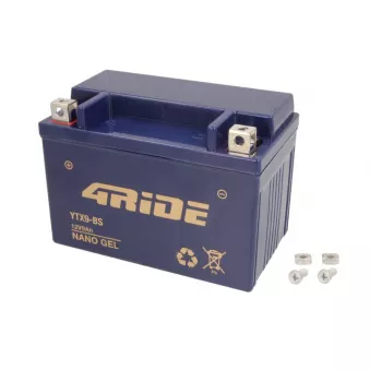 Batterie de démarrage 4 RIDE YTX9-BS 4RIDE GEL pour KAWASAKI NINJA (124cc - 600cc) Ninja ZX-6R - 98cv