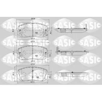 Jeu de 4 plaquettes de frein avant SASIC OEM 581012SA51