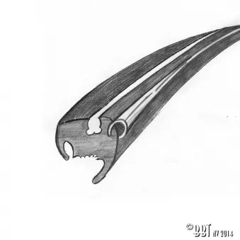 Joint vitre arrière 'Deluxe' (moulure alu) YOUNG PARTS 0331 pour VOLKSWAGEN COCCINELLE Karmann 1.3 - 40cv