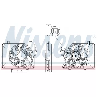 Ventilateur, refroidissement du moteur NISSENS OEM HN330F001