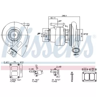 Turbocompresseur, suralimentation NISSENS 93584 pour DAF XF 105 400 - 400cv