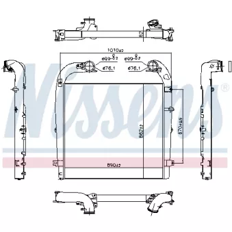 Intercooler, échangeur NISSENS 961154 pour SCANIA P,G,R,T - series G 480 - 480cv