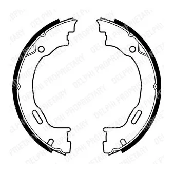 Jeu de mâchoires de frein, frein de stationnement DELPHI LS1922