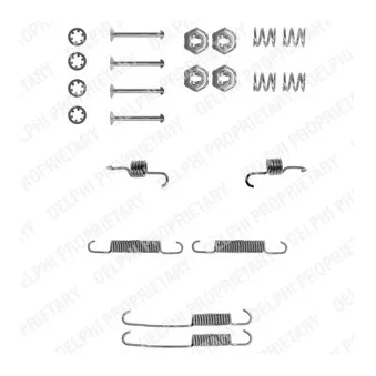 DELPHI LY1116 - Kit d'accessoires, mâchoire de frein