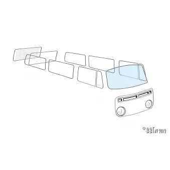 Pare-brise, clair YOUNG PARTS 8950-000 pour VOLKSWAGEN TRANSPORTER - COMBI 1,8 - 68cv