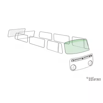 Pare-brise, vert, en dessus vert YOUNG PARTS 8950-006 pour VOLKSWAGEN TRANSPORTER - COMBI 1,8 - 68cv