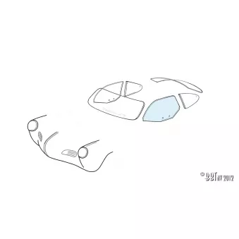 YOUNG PARTS 8980-310 - Vitre de porte gauche - Karmann Ghia coupé 08/59-