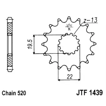 pignon de chaîne JT JTF1439.15