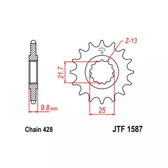 pignon de chaîne JT JTF1587.16 pour YAMAHA SR SR 400 50 Jahre Edition - 23cv