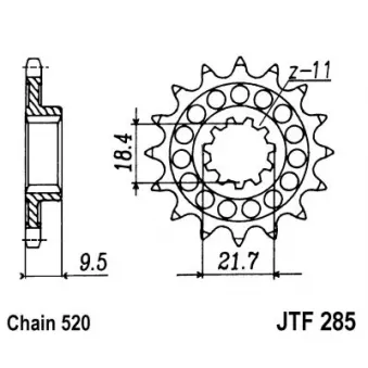 pignon de chaîne JT JTF285.13