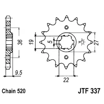 pignon de chaîne JT JTF337.15
