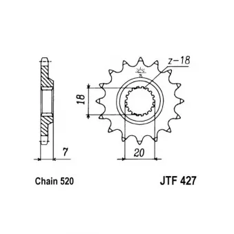 pignon de chaîne JT JTF427.12 pour SUZUKI RM-Z RM-Z 250 - 39cv