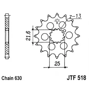 Pignon de chaîne JT JTF518.14 pour SUZUKI GS GS 1100 G - 94cv