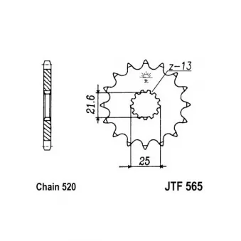 Pignon de chaîne JT JTF565.17 pour KAWASAKI Z (124cc - 899cc) Z 650 - 66cv