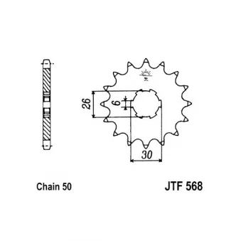 Pignon de chaîne JT JTF568.15