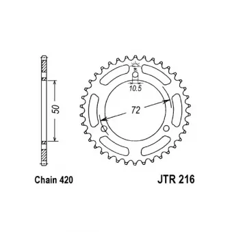 Couronne, pignon de moto JT JTR216.40
