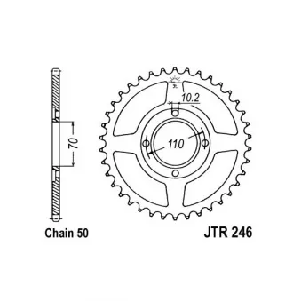 Couronne, pignon de moto JT JTR246.34