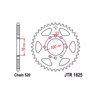 Couronne, pignon de moto JT JTR1825.38 pour SUZUKI GSX-R (124cc - 750cc) GSX-R 750 R Special Edition - 101cv