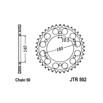 Couronne, pignon de moto JT JTR502.42 pour KAWASAKI ZZ-R ZZ-R 1100 - 101cv