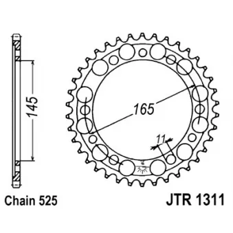 Couronne, pignon de moto JT JTR1311.43