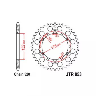 Couronne, pignon de moto JT JTR853.45
