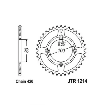 Couronne, pignon de moto JT JTR1214.45