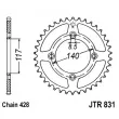 JT JTR831.46 - Couronne, pignon de moto