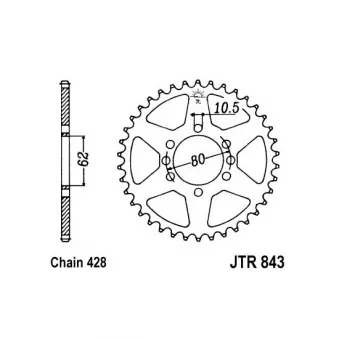 Couronne, pignon de moto JT JTR843.46