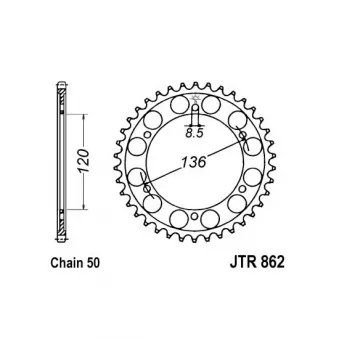 Pignon de chaîne JT JTR862.46 pour YAMAHA XJ XJ 600 - 48cv