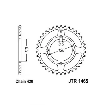 Pignon de chaîne JT JTR1465.46 pour KAWASAKI KX KX 65 A - 18cv