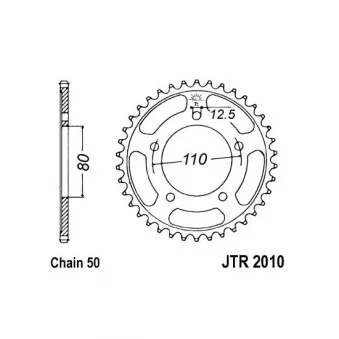 Couronne, pignon de moto JT JTR2010.46