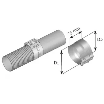 Clip de retenue, système d'échappement DINEX 99310 pour MAN TGA 35,310, 35,320 - 310cv