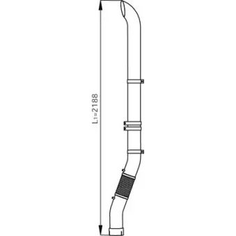 Tuyau d'échappement DINEX 54662 pour MERCEDES-BENZ ACTROS MP2 / MP3 1846, L, LL - 456cv