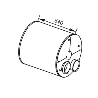 Silencieux central DINEX 21488 pour DAF CF 85 FAT 85,430 - 428cv