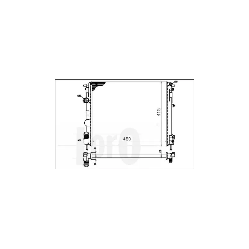 Radiateur, refroidissement du moteur ABAKUS 042-017-0010 - Visuel 1