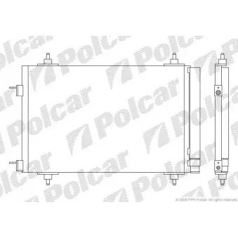 Condenseur, climatisation Polcar 5711K8C1S pour PEUGEOT 307 1.6 BioFlex - 109cv
