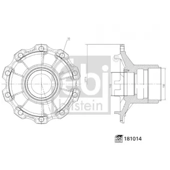 Moyeu de roue arrière FEBI BILSTEIN 181014 pour MERCEDES-BENZ ACTROS MP2 / MP3 3240 - 394cv