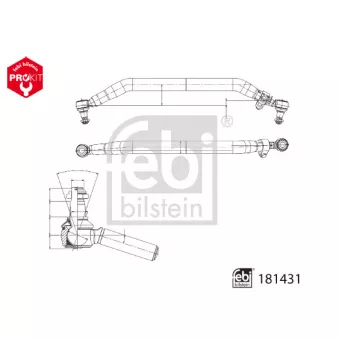 Barre de connexion FEBI BILSTEIN 181431 pour DAF XG FA 530 - 530cv