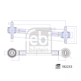 Triangle ou bras de suspension (train arrière) FEBI BILSTEIN 182233 pour IVECO STRALIS AT440X48TP - 480cv