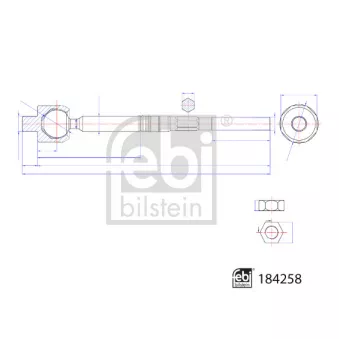 FEBI BILSTEIN 184258 - Rotule de direction intérieure, barre de connexion