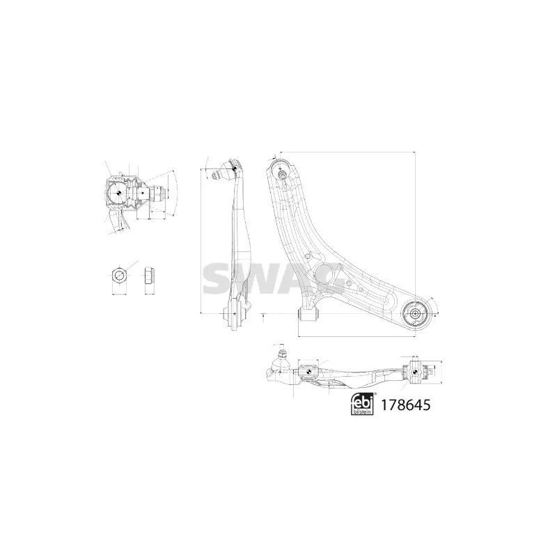 Triangle ou bras de suspension (train avant) SWAG 33 10 6998 - Visuel 1