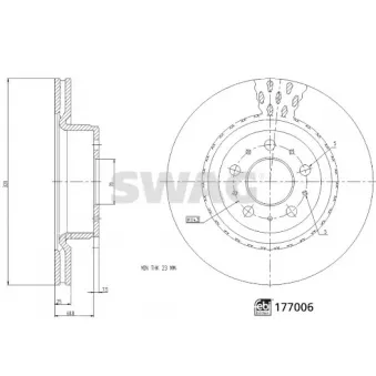 Jeu de 2 disques de frein avant SWAG OEM 104461100D