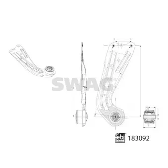 SWAG 33 10 8824 - Bras de liaison, suspension de roue arrière droit