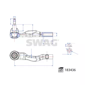 SWAG 33 10 8965 - Rotule de barre de connexion avant droit