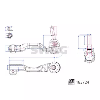 Rotule de barre de connexion avant droit SWAG 33 10 9168 pour BMW X6 xDrive 30 d Mild-Hybrid - 286cv