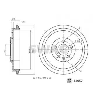 Tambour de frein SWAG 33 10 9260 pour VOLKSWAGEN POLO 1.6 - 105cv