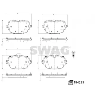 SWAG 33 10 9325 - Jeu de 4 plaquettes de frein arrière